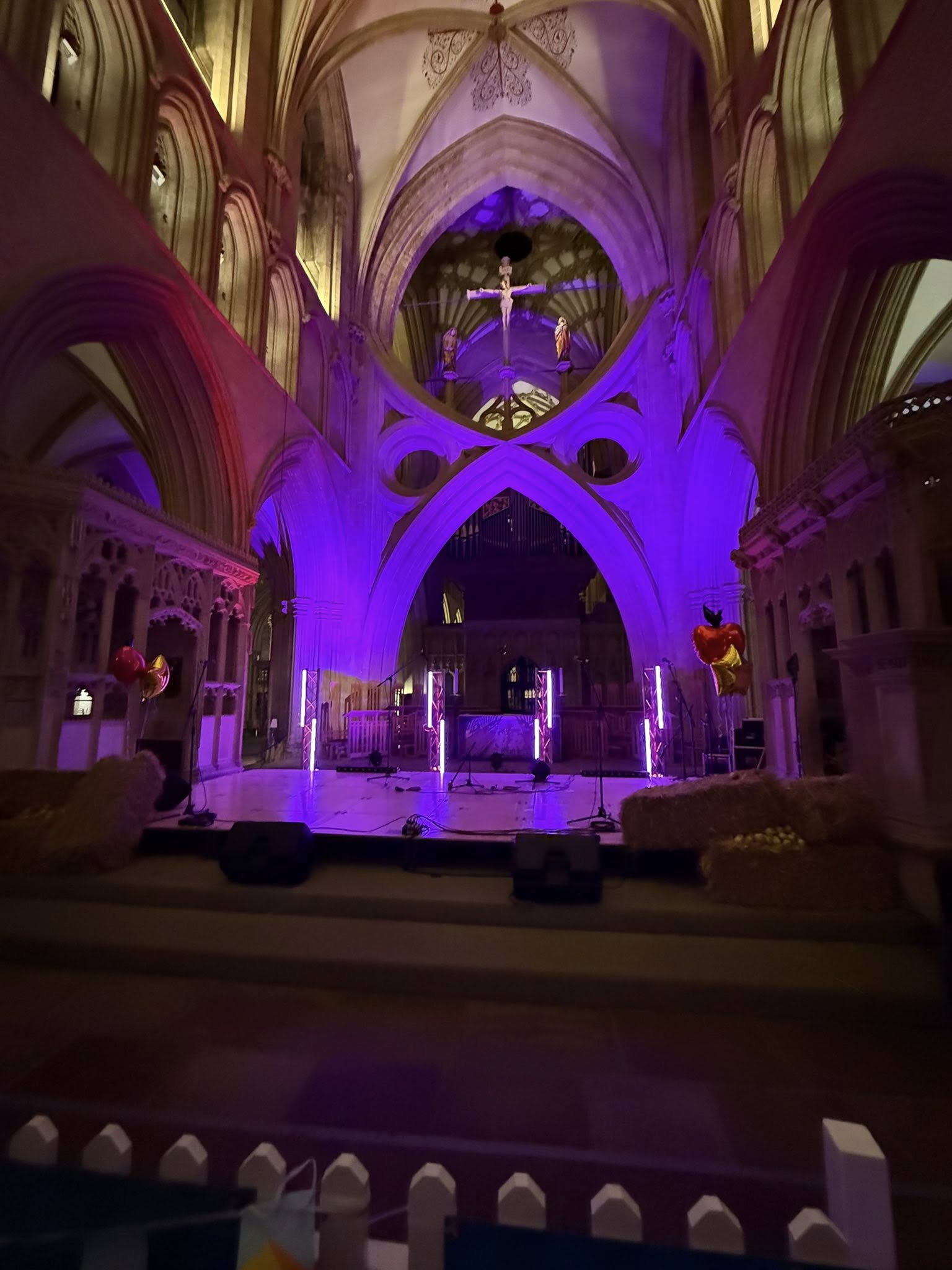Cathedral venue uplighting